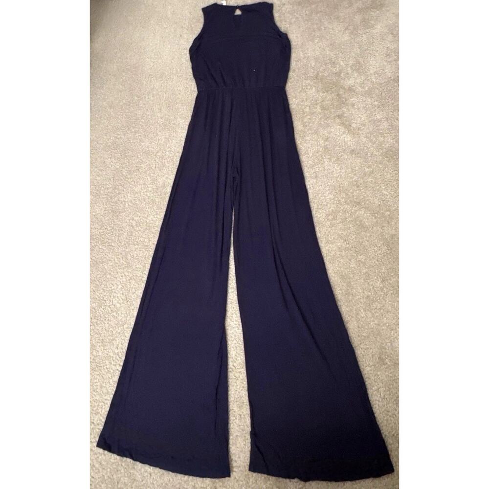 Beeson River Women’s Deep Purple Wide Leg Jumpsuit Sleeveless Soft Casual